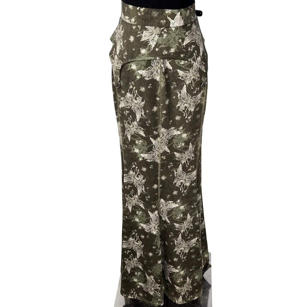 Women's Thorn & Fable Size 0 Olive Green Skeleton Fairy Maxi Skirt Whimsigoth
